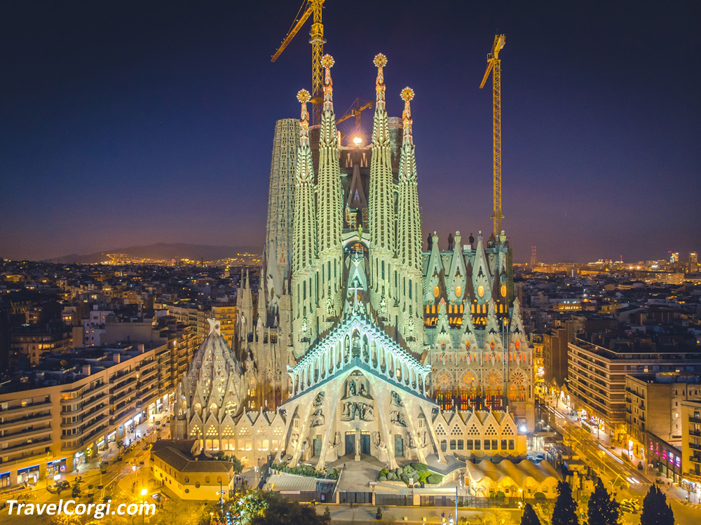 The Basilica Of Sagrada Familia In Construction